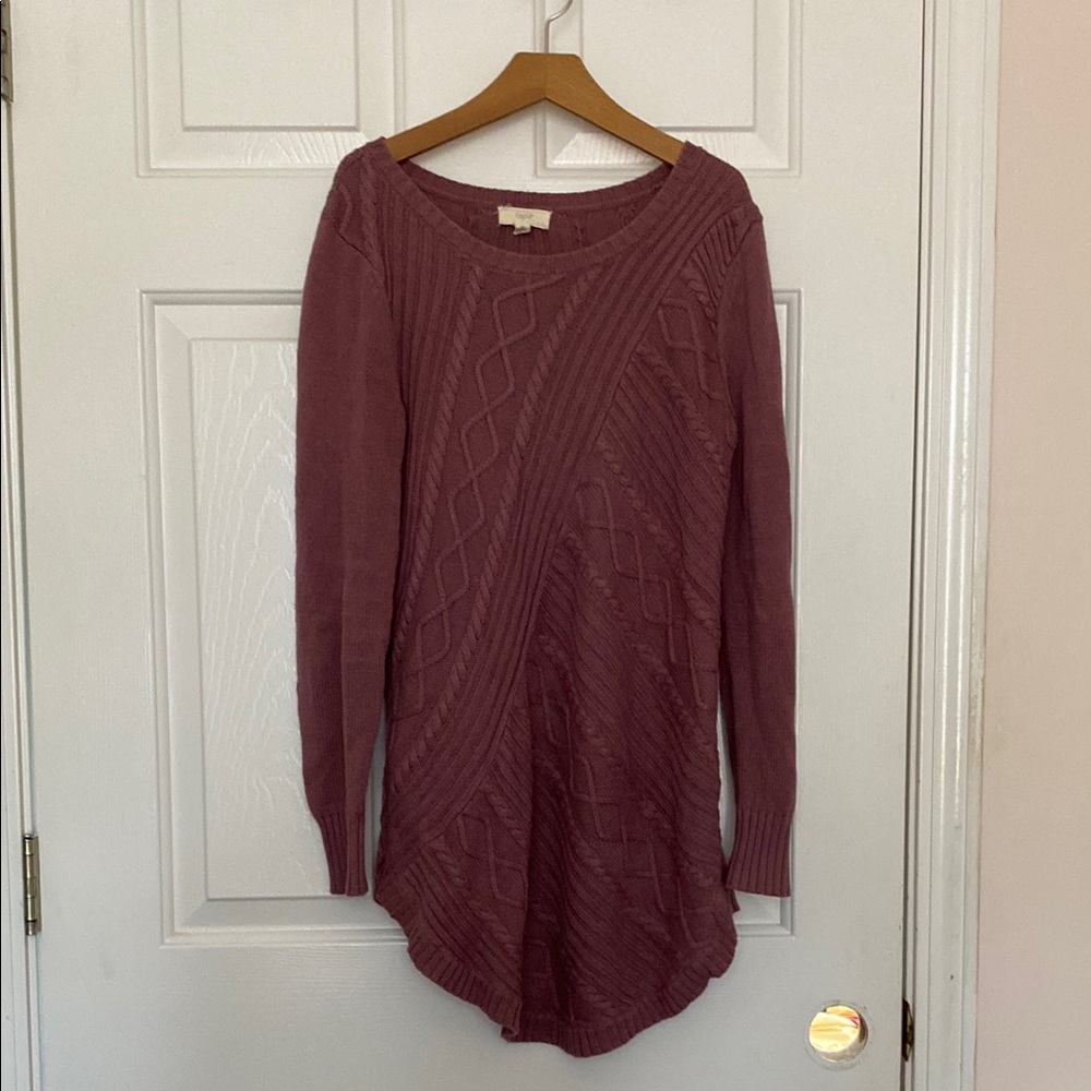 Women’s Purple Cable Knit Sweater
